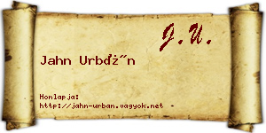 Jahn Urbán névjegykártya